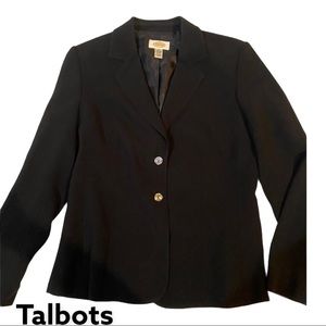 Talbots Black Lined Blazer Size 8
